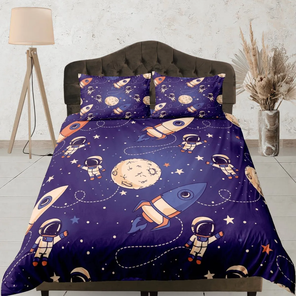 Galaxy Astronomy Purple Duvet Cover Set Bedspread, Teens Kids Bedding & Pillowcase