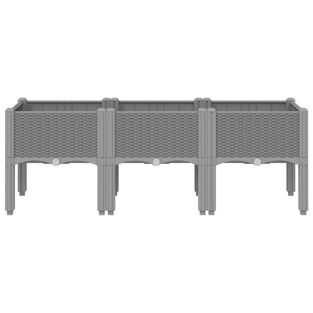 Garden Planter with Legs Light Grey 120x40x42 cm PP