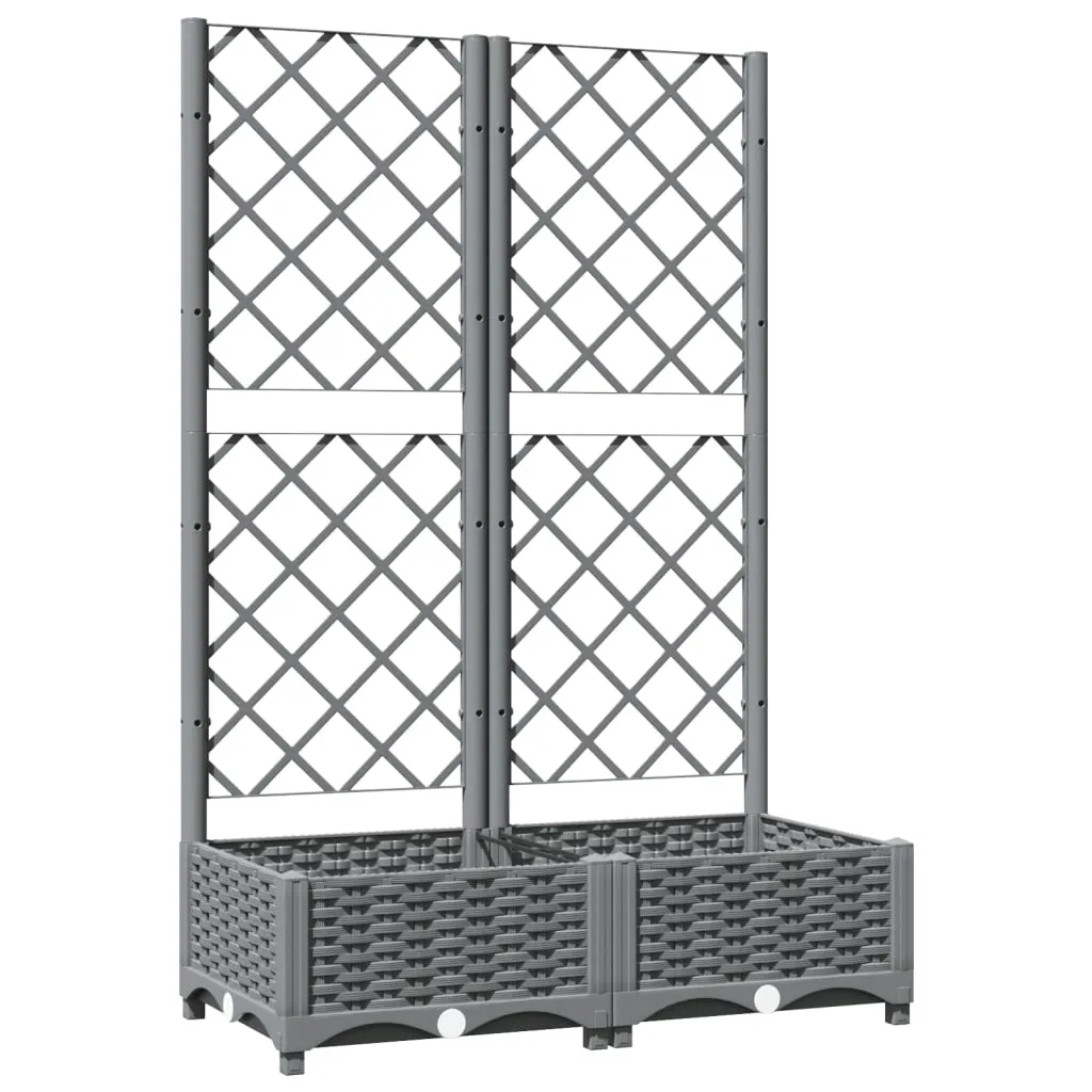 Garden Planter with Trellis Light Grey 80x40x121.5 cm PP