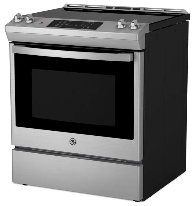 GE JCS830SVSS 30” Slide-In Electric Convection Range with No-Preheat Air Fry in Stainless Steel