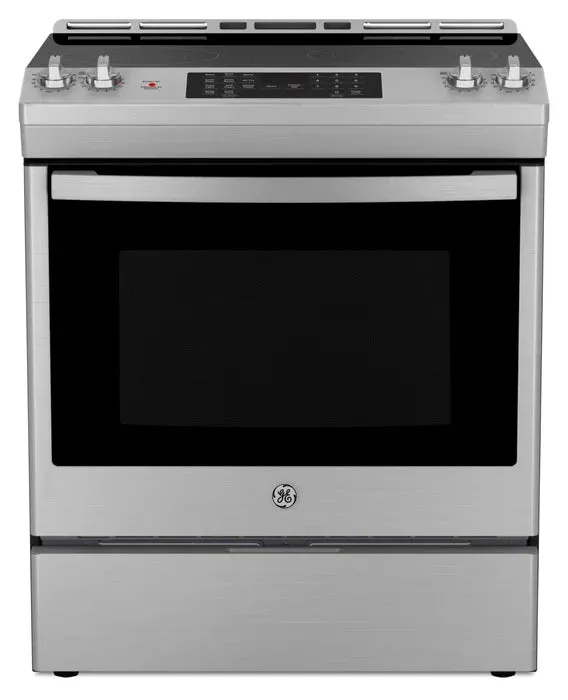 GE JCS830SVSS 30” Slide-In Electric Convection Range with No-Preheat Air Fry in Stainless Steel