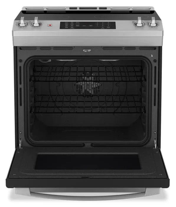 GE JCS830SVSS 30” Slide-In Electric Convection Range with No-Preheat Air Fry in Stainless Steel