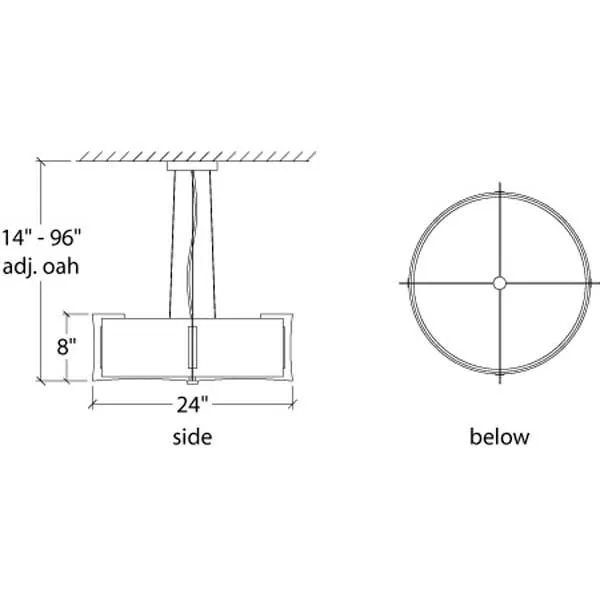 Genesis 17390-24-SM Indoor/Outdoor Stem Mount Pendant By Ultralights Lighting