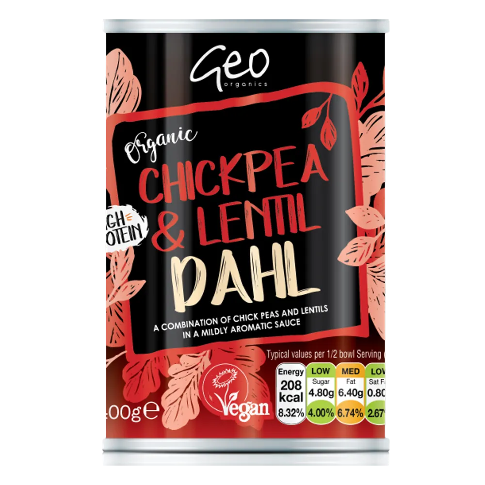 GEO ORGANICS Organic Chickpea & Lentil Dahl 400g