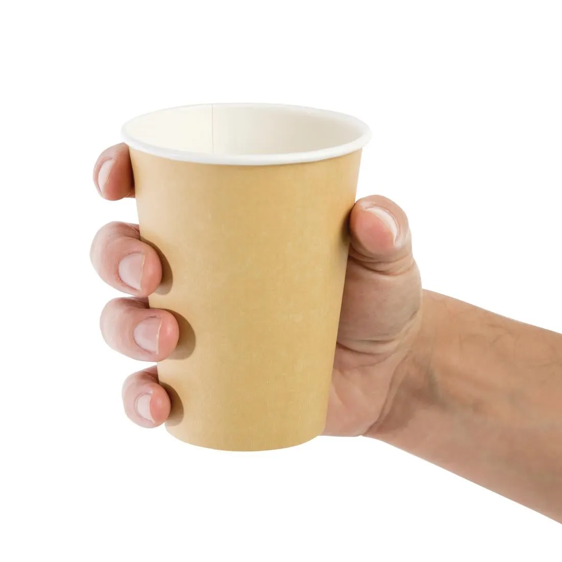 GF033 Fiesta Recyclable Coffee Cups Single Wall Kraft 340ml / 12oz (Pack of 50)