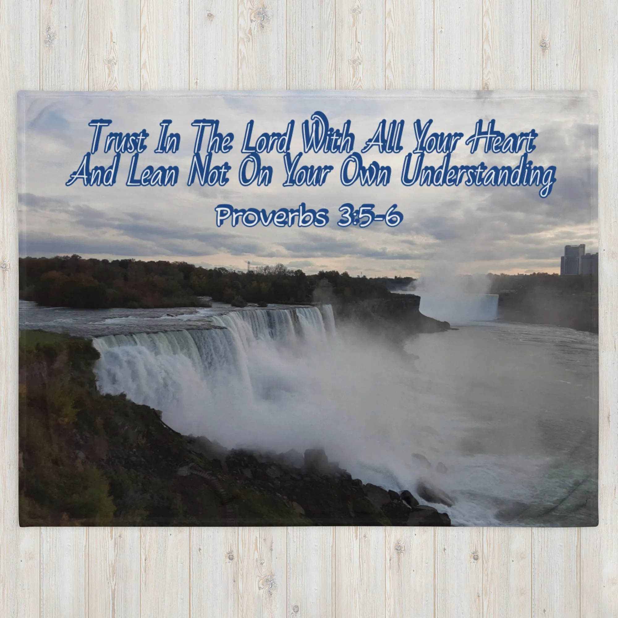 GG - Blanket Throw - N Y Falls - Trust in the Lord,  Proverbs 3:5-6