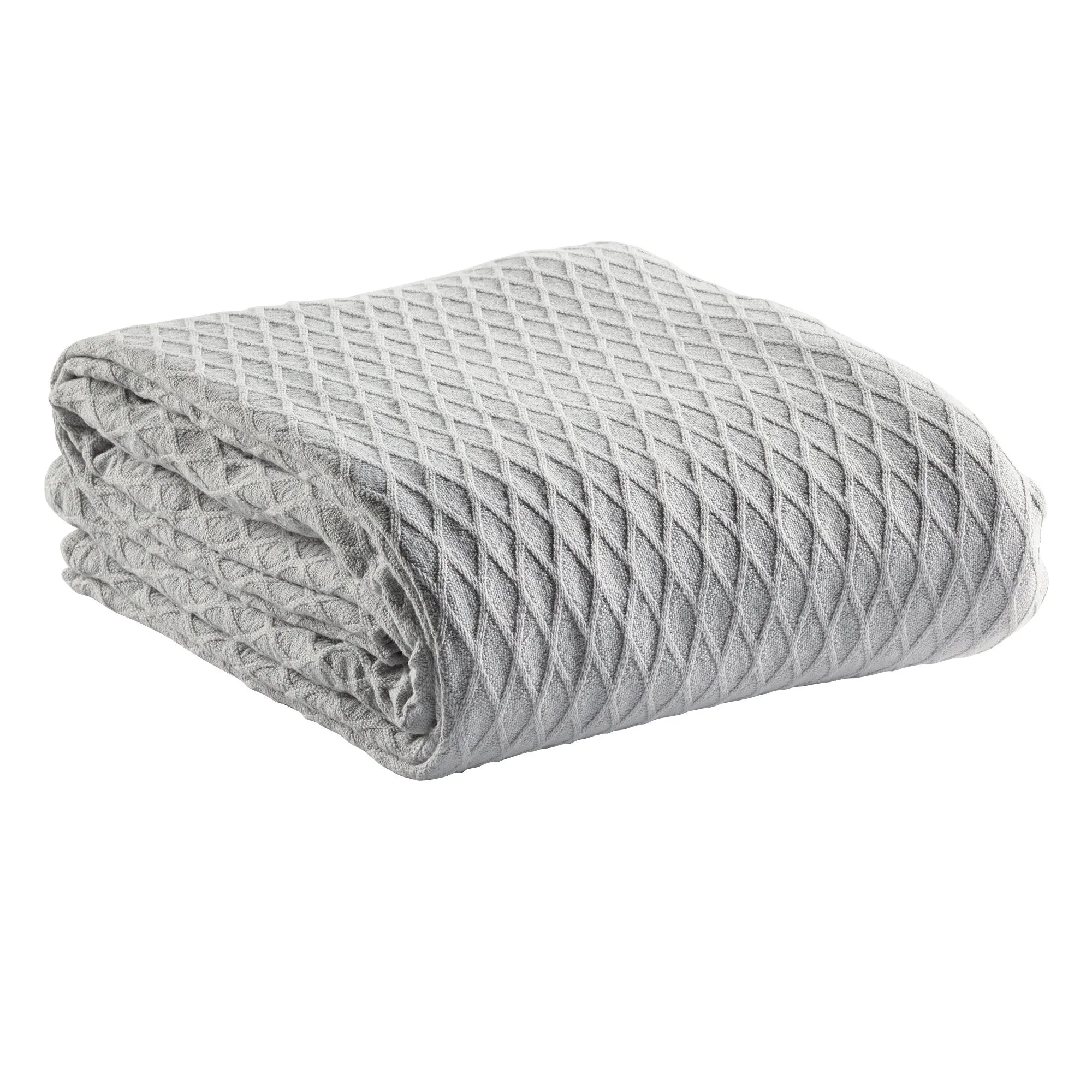 Gosford Silver Cotton Blanket by Bianca