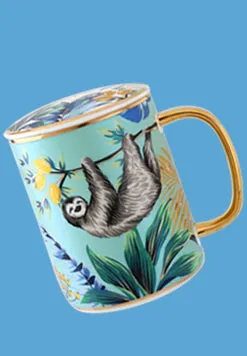 Green Sloth Mug w/ Teaspoon Set (Jungle Series)