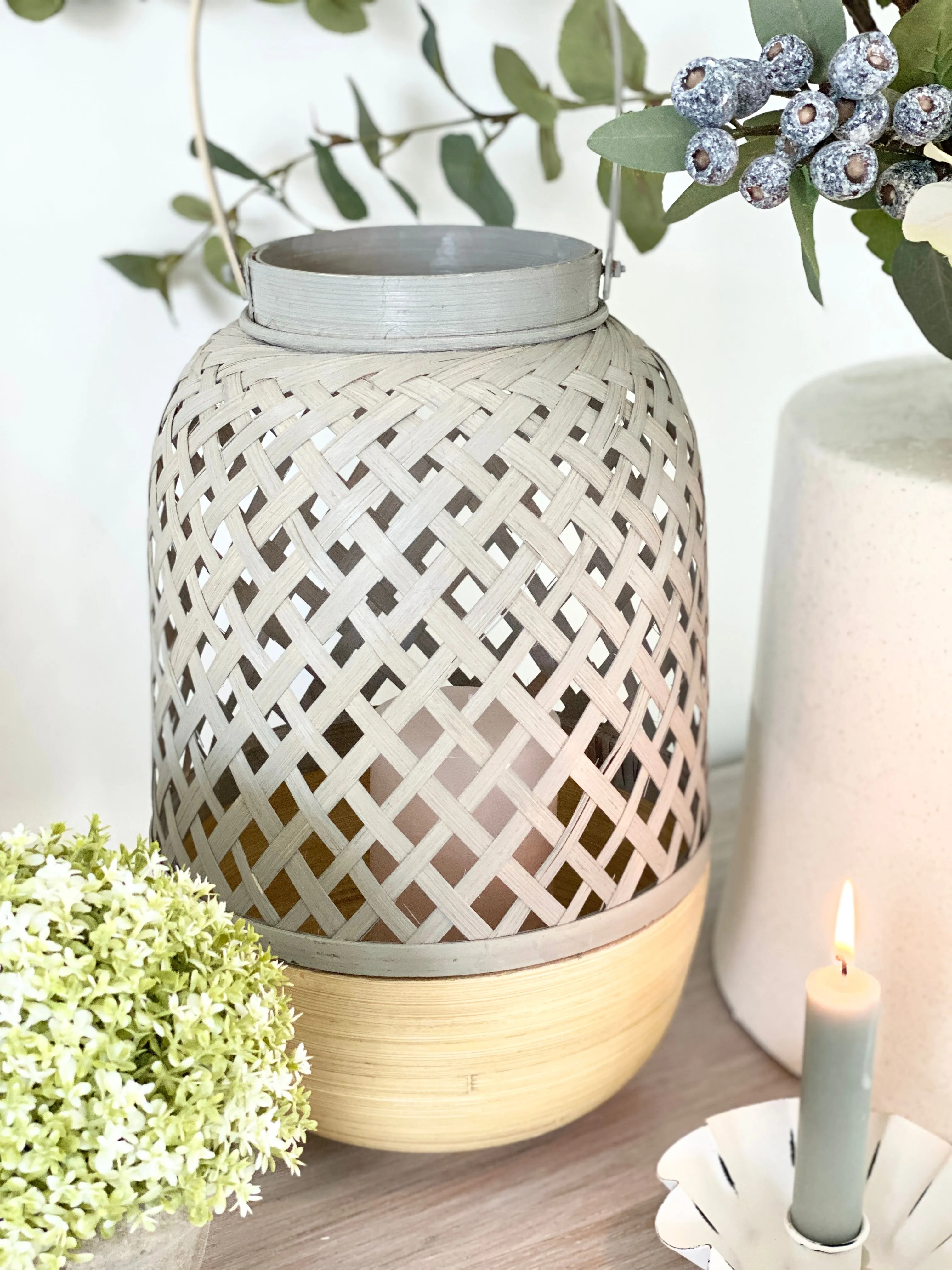 Grey Bamboo Lantern