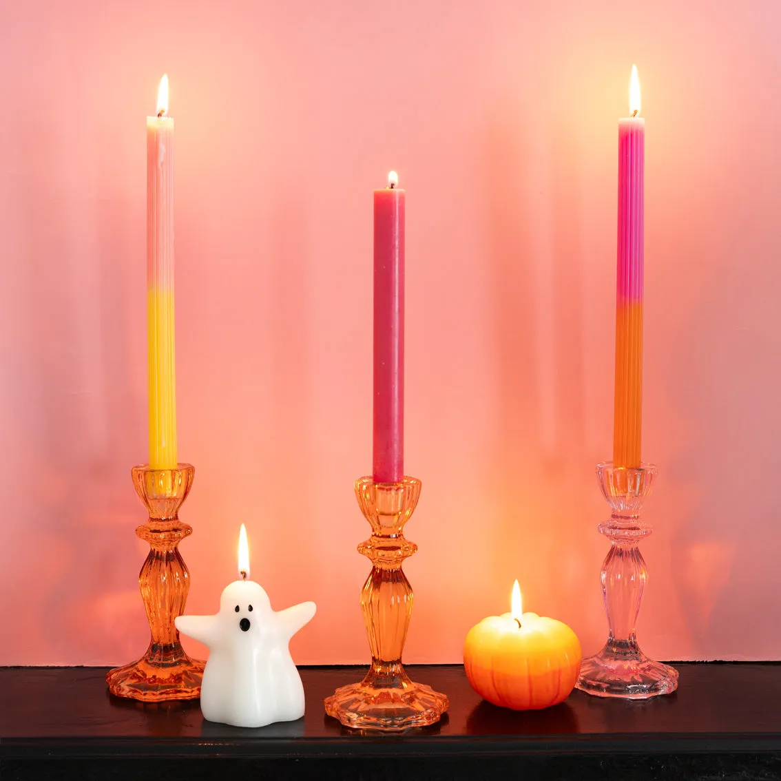 Halloween Yellow Ombre Pumpkin Shaped Candle