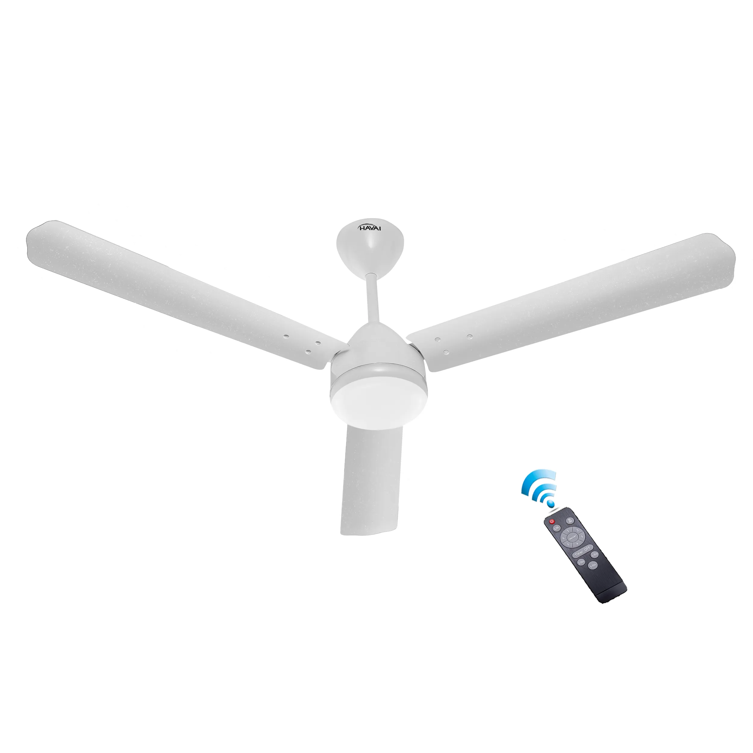 HAVAI Spinel BLDC Ceiling Fan 28W, 1200mm Blade with Remote - Pearl White,0.5W LED