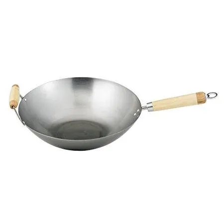 Helen Chen's Asian Kitchen 14-inch Carbon Steel Wok Stir Fry Pan