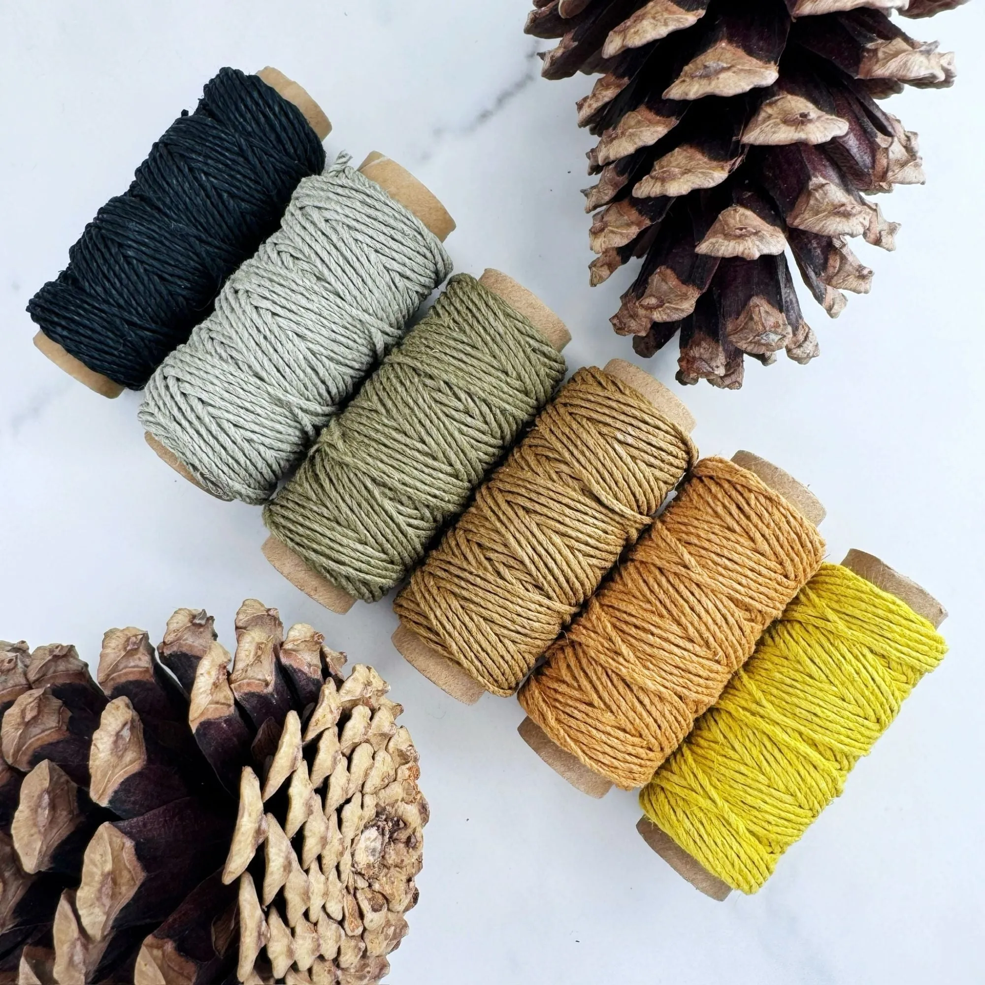 Hemp Craft Cord - Natural Colors Variety Pack (6 Mini Spools)