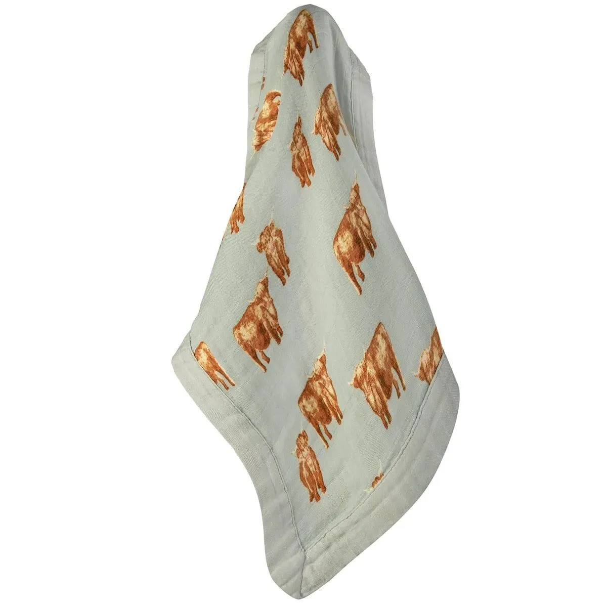 Highland Cow Mini Lovey Muslin Blanket