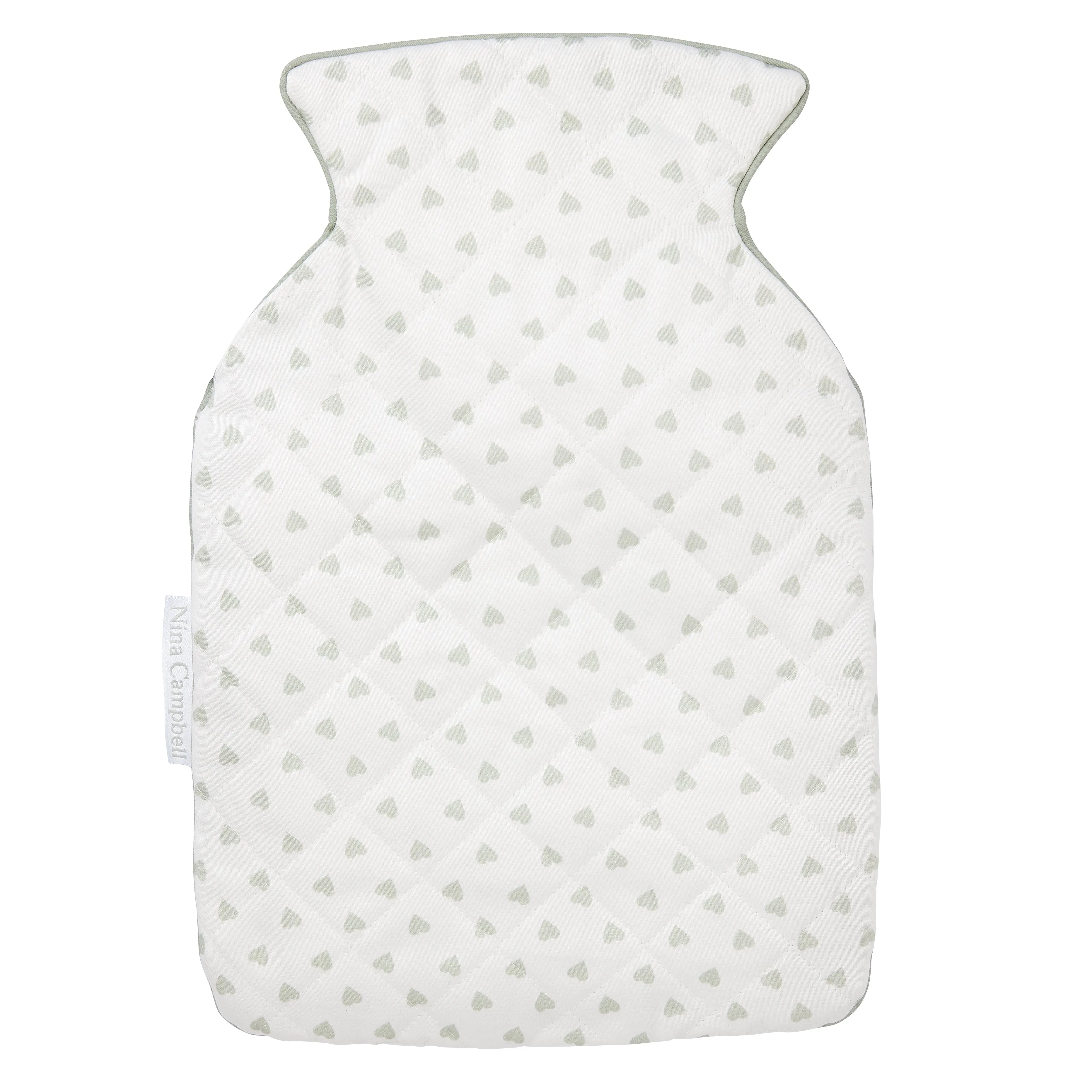 Hot Water Bottle Cover Heart Grey