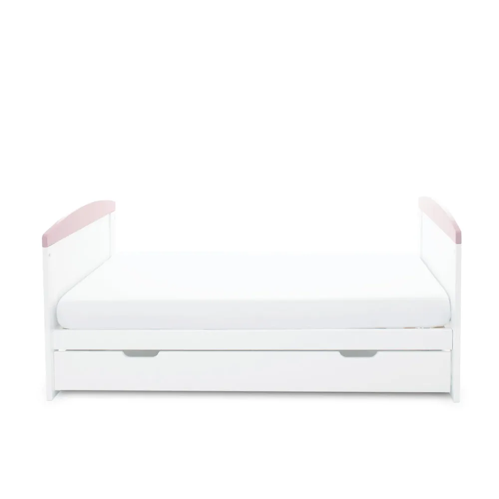 Ickle Bubba Coleby Style Cot Bed with Under Drawer - Elephant Love Pink