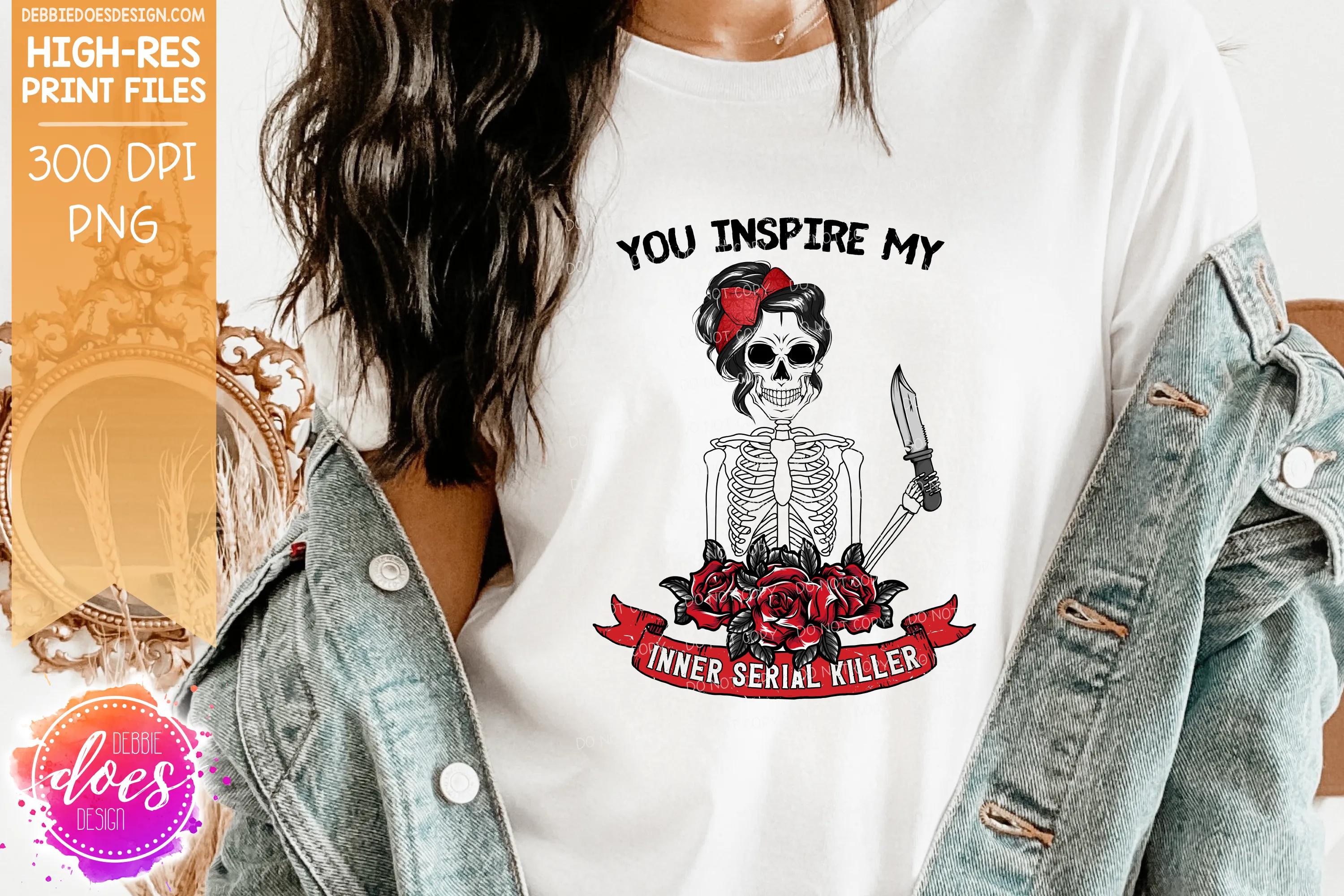 Inner Serial Killer - Skeleton - Choose your Color - Sublimation/Printable Design