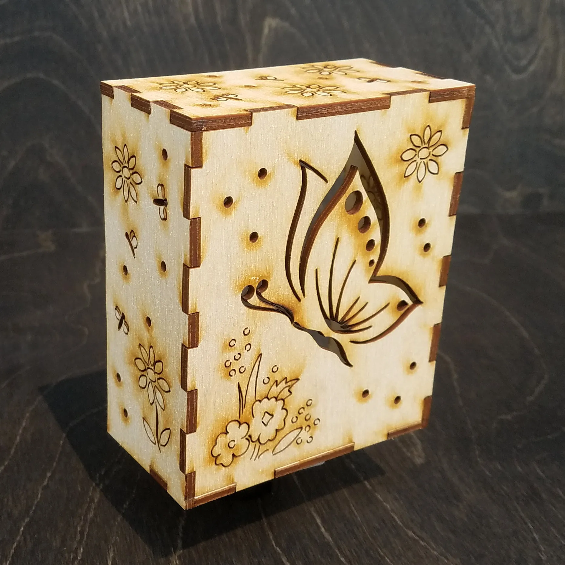 Intricate Wooden Night Light_butterfly