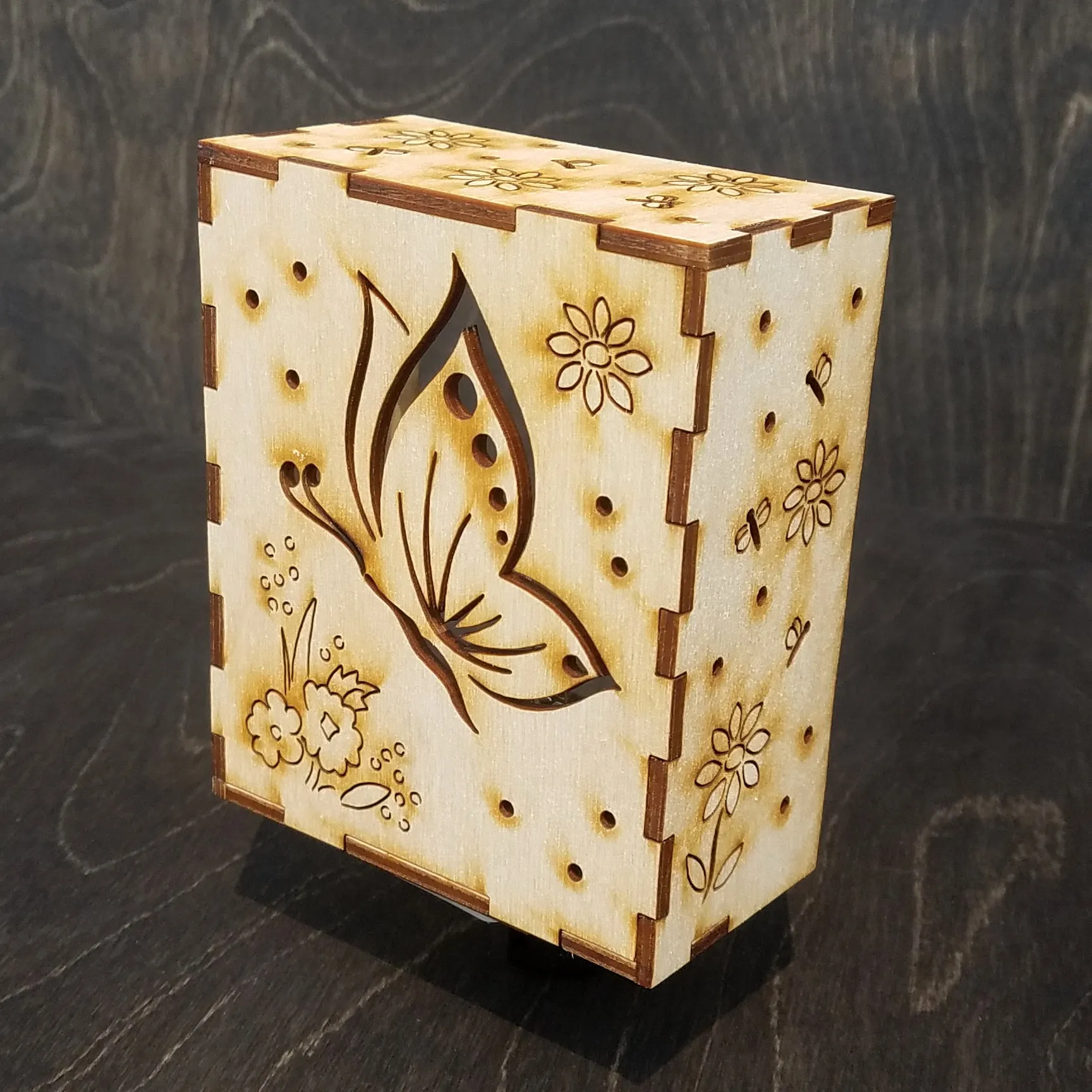 Intricate Wooden Night Light_butterfly