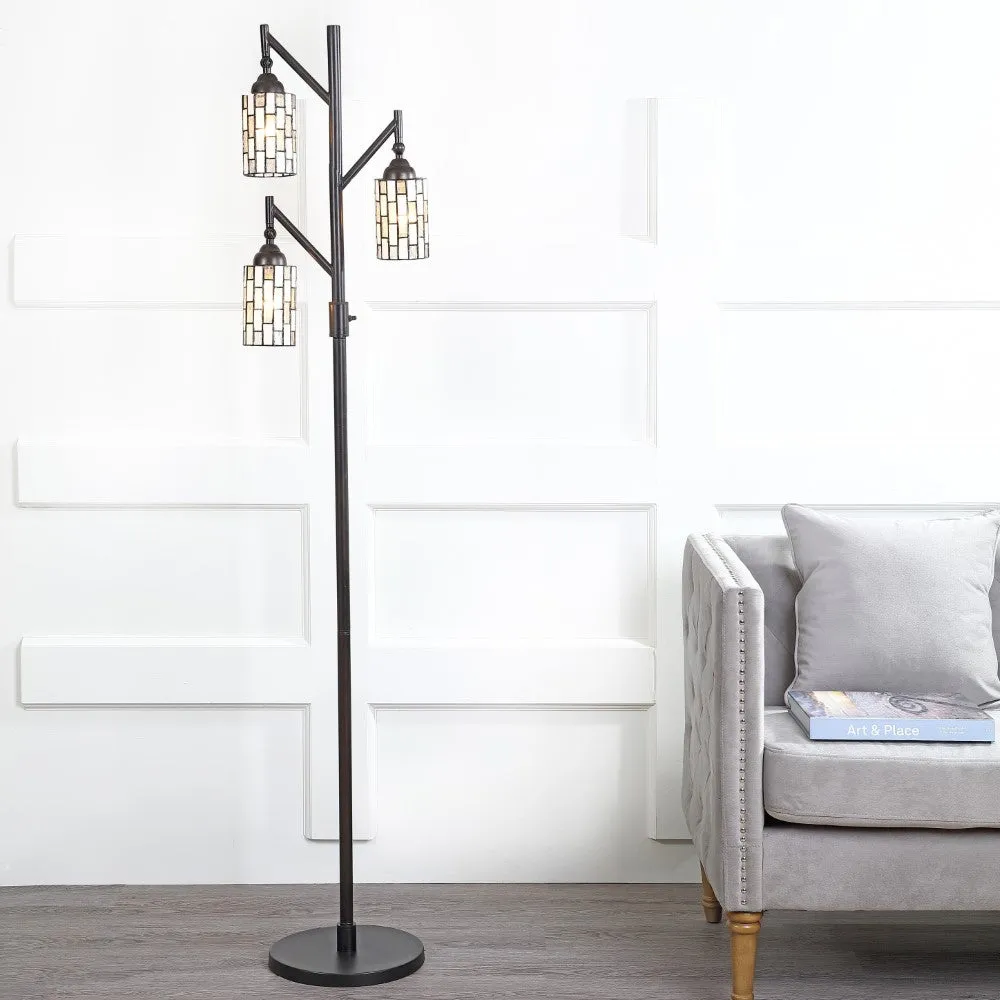 Ivory Tiffany-Style 71" Multi-Light LED Floor Lamp