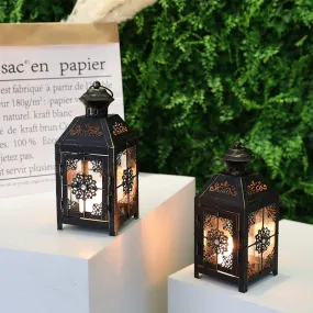 JHY DESIGN Set of 2  Decorative Candle Lantern 9.5" High Metal Candle Lantern