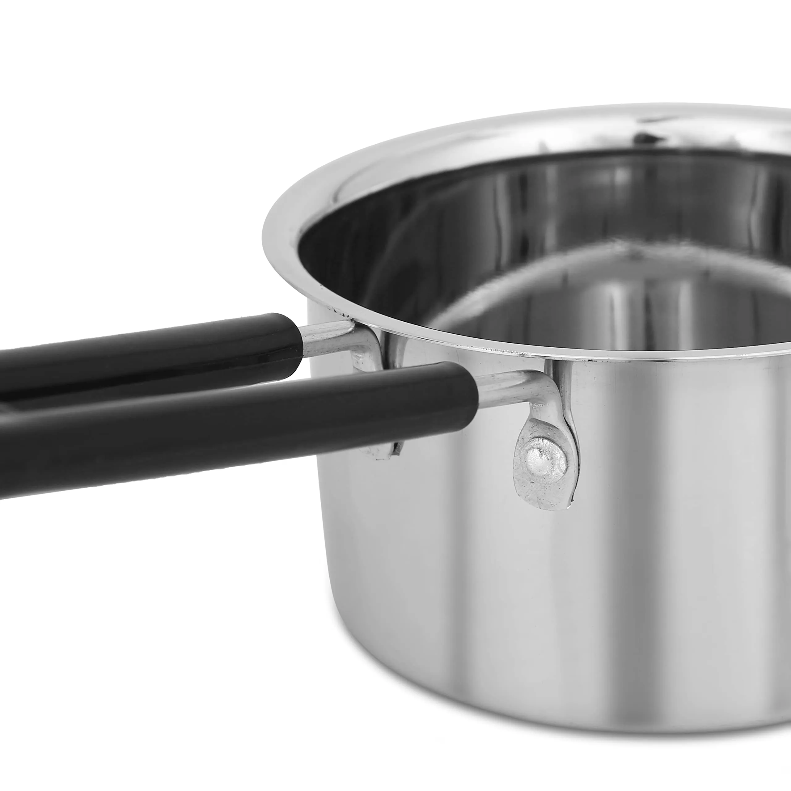 Kanshita's Rasoiware Heavy Gauge Stainless Steel Milk Pan/Saucepan/Tea Pan/Milk Pot/Sauce Pot, (Induction Cookware) 1 Liter, 16 cm Silver