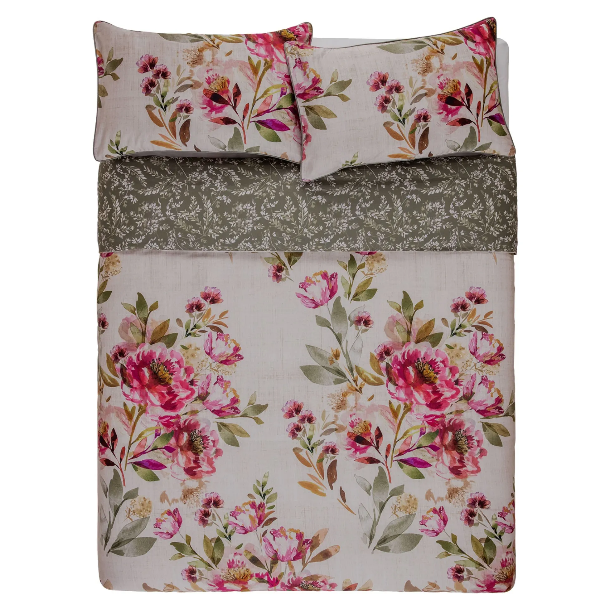 KAS Watercolour Florals Cotton Sateen Taneya Quilt Cover Set