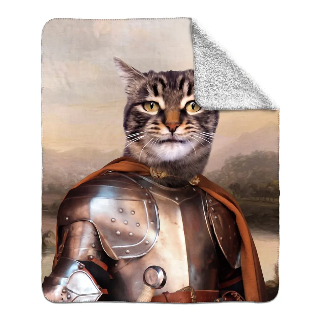 KNIGHT IN BROWN SATIN - FLEECE SHERPA BLANKET