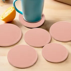 Kuber Industries 18 Pcs Anti-Skid Tea Coaster for Hot Pots | Round Tea Cup & Water Glass Cover Top Lid for Teapoy & Center Table - Peach