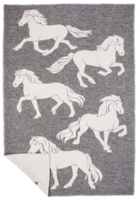 Álafoss Wool Blanket - Jaquard Horse (0103)