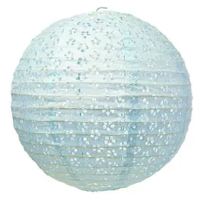 Large Eyelet Paper Lantern - Light Blue