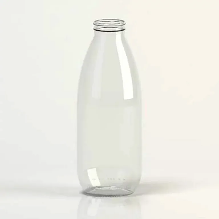 Lav Glass Milk Bottles with Lid, Clear Water Pitcher, 6 Pcs, 34.5 oz