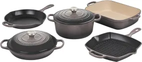 Le Creuset 7-Piece Signature Enameled Cast Iron Cookware Set - Oyster