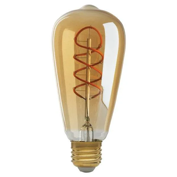 LED Curved Filament ST19 Medium Base, 4 Watt- 2200K Light Bulb