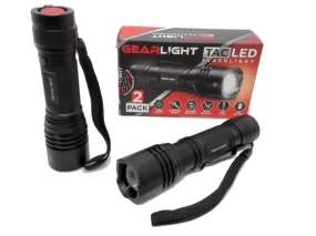 LED tactical flashlight 2 pack with belt clip