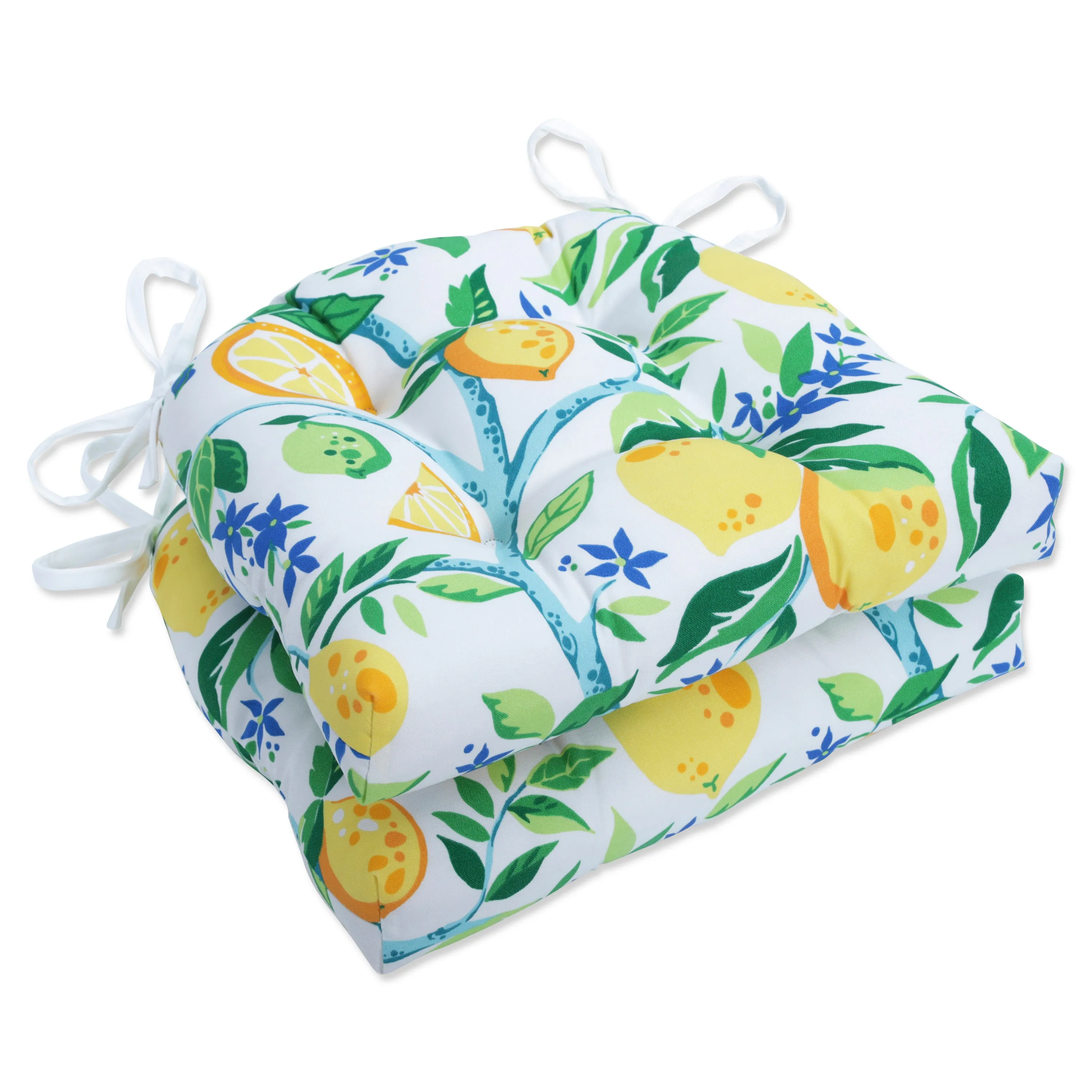 Lemon Tree Yellow Reversible Chair Pad (Set Of 2)