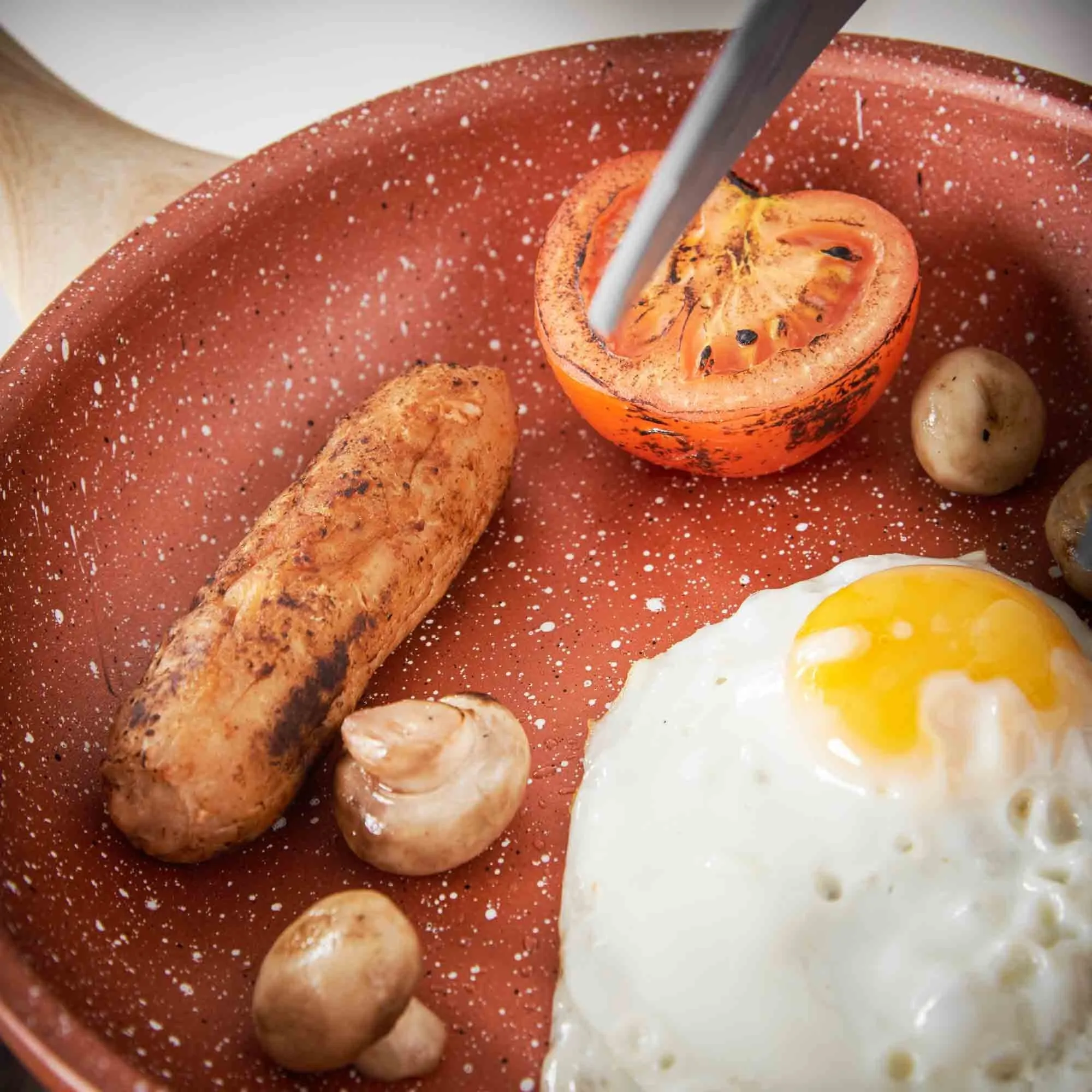 Lewis's  Sovereign Stone Copper Frying Pan, 20cm with Soft Touch Handle Home Kitchen