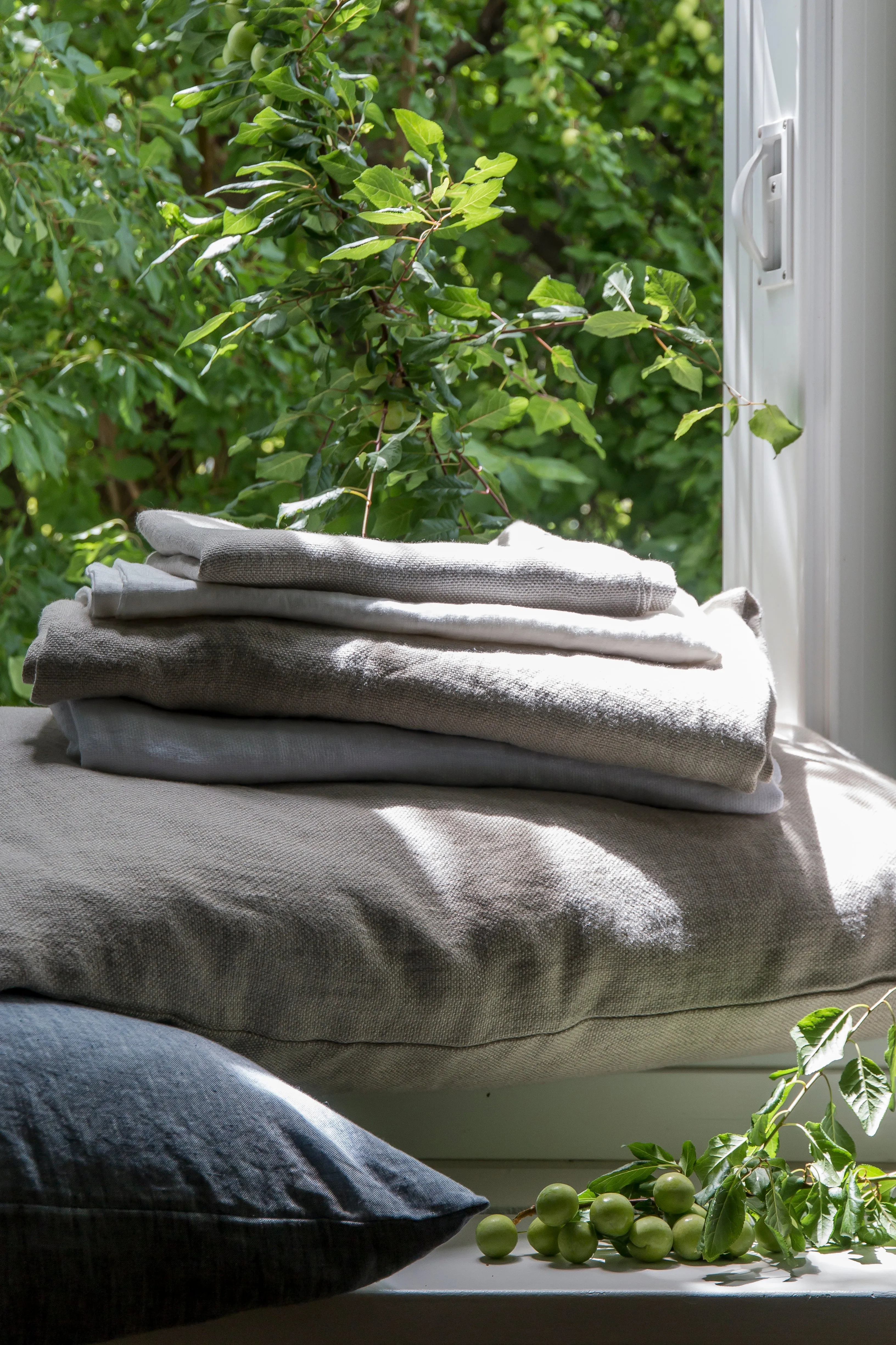 Linen Bedding Melange in Sand Color