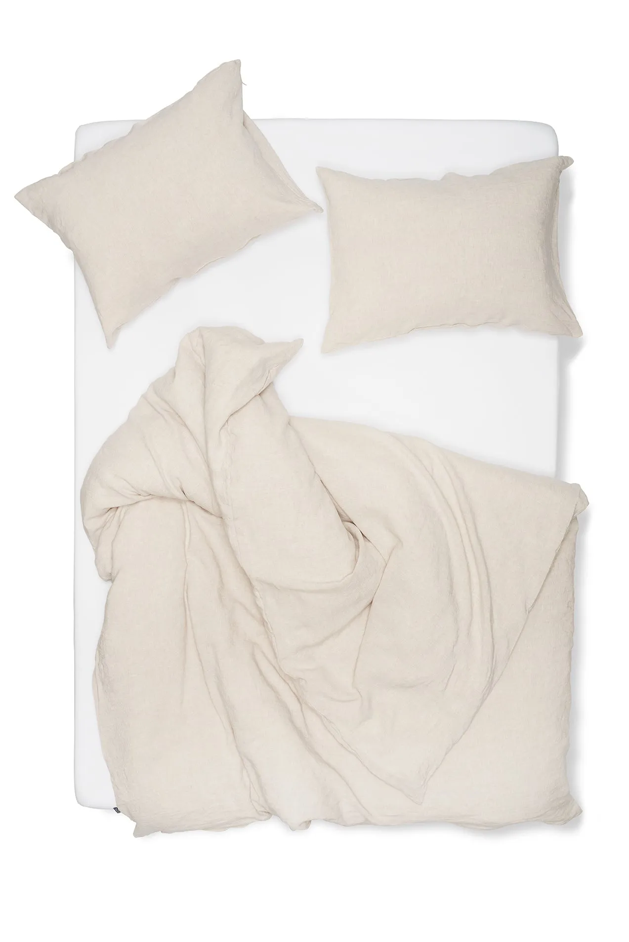 Linen Bedding Melange in Sand Color