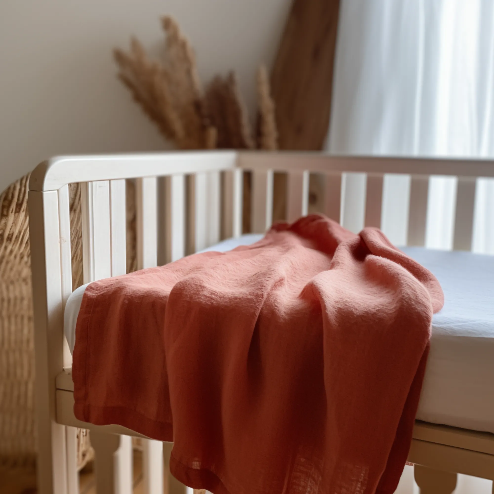 Linen Throw Blanket for Toddler