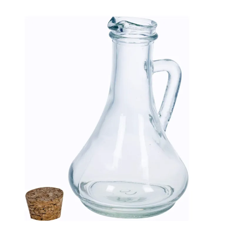 Liquid Glass Condiment Dispenser Bottle With Cork Lid