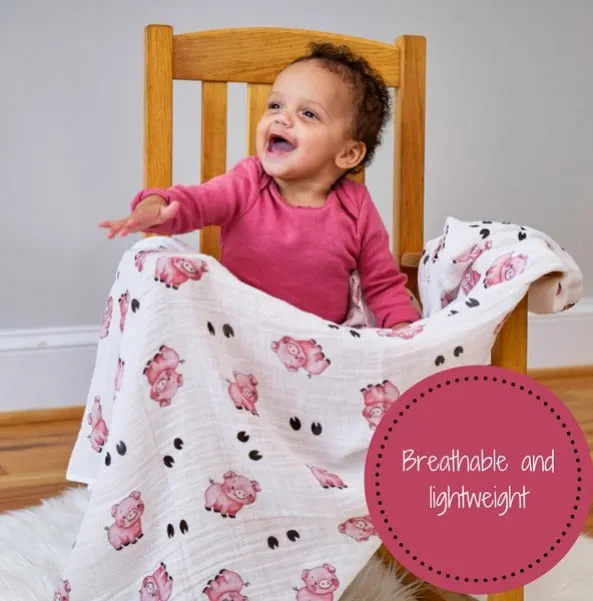 LollyBanks Oink Oink Baby Swaddle Blanket