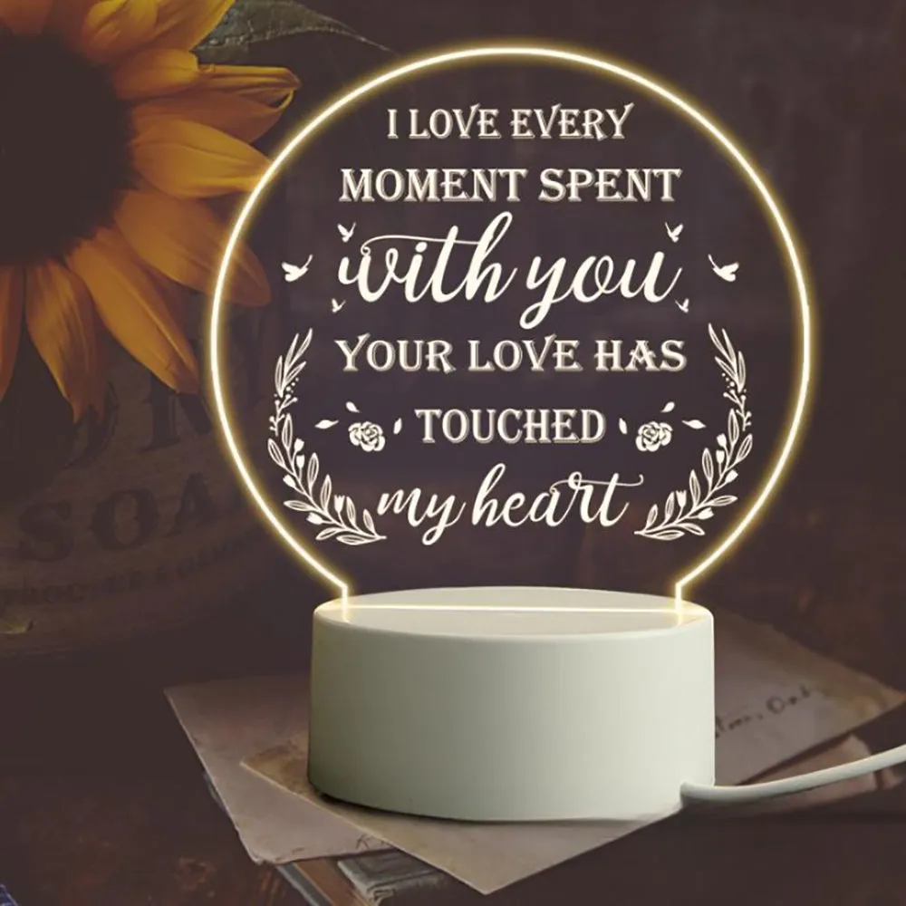 Love Expressing Acrylic Night Light Ideal Gift for Wife - USB Plugged In