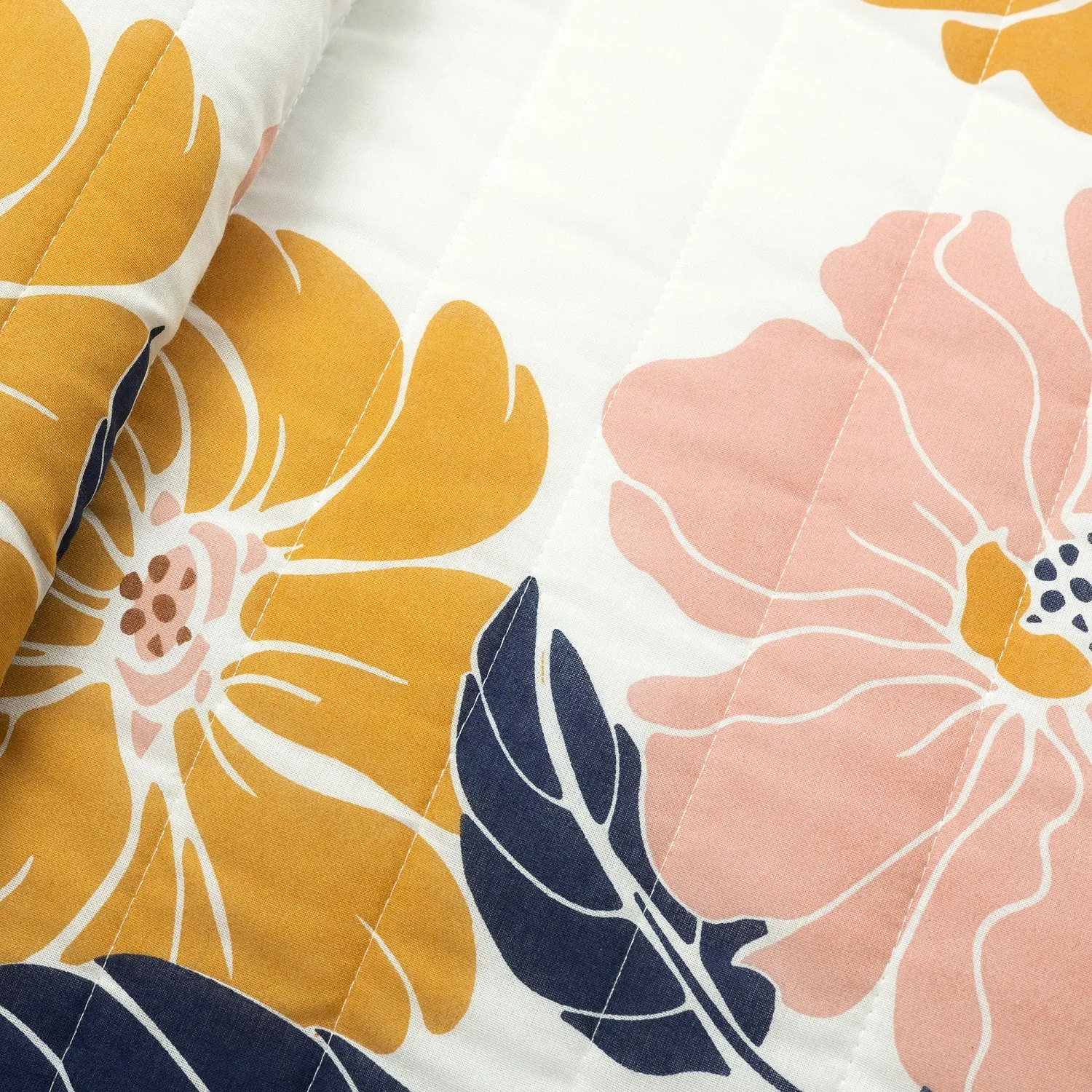 Lucia Abstract Floral Cotton Quilt Set