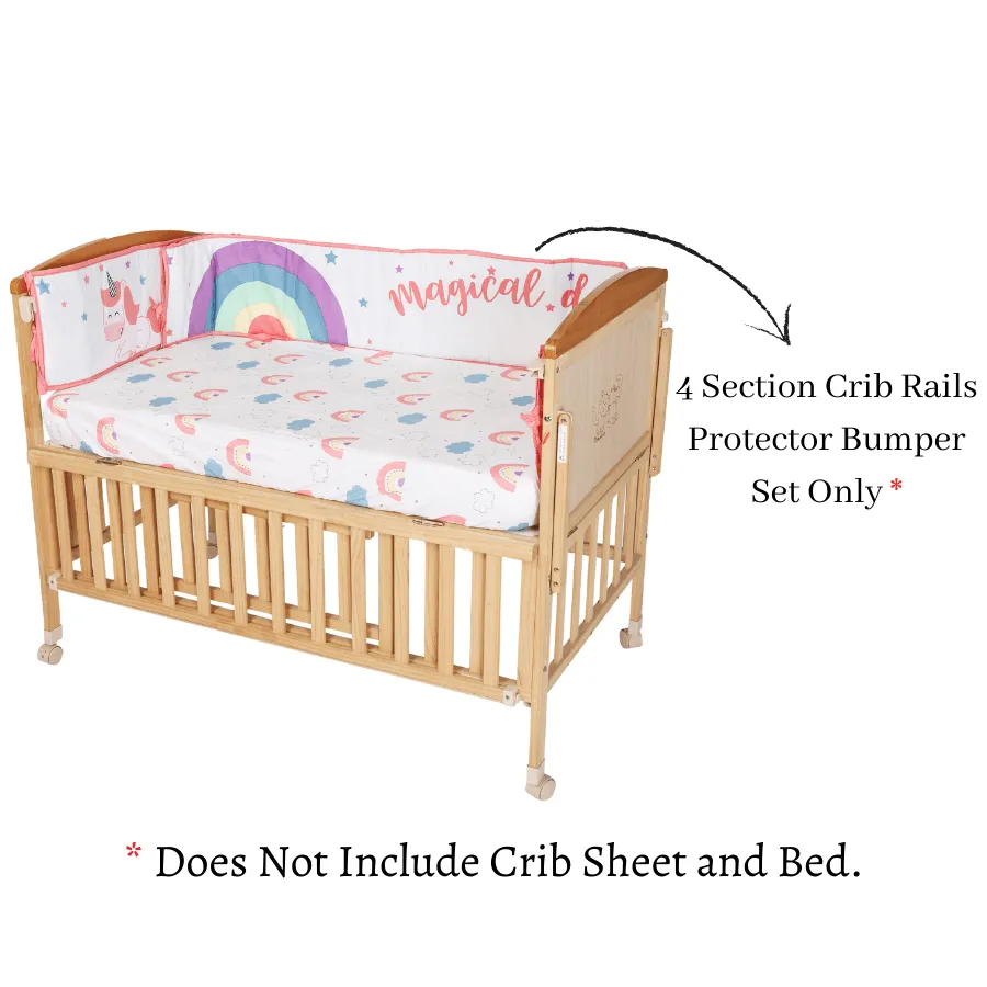 Magical Unicorn - 4 Section Crib Rails Protector Bumper Set