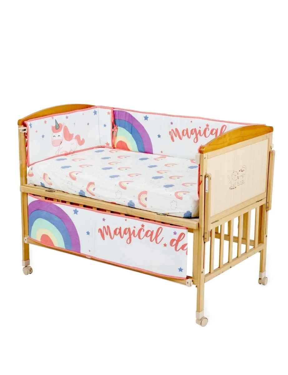 Magical Unicorn - 4 Section Crib Rails Protector Bumper Set