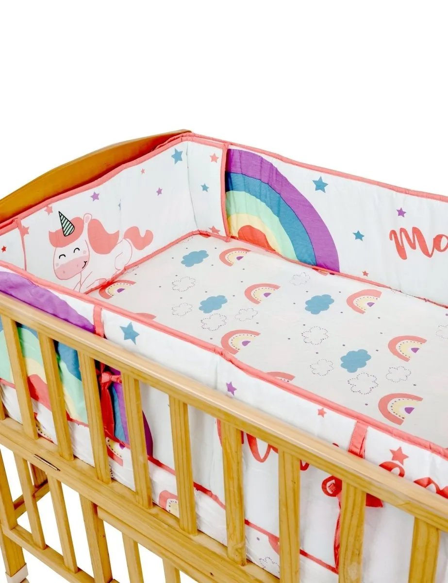 Magical Unicorn - 4 Section Crib Rails Protector Bumper Set