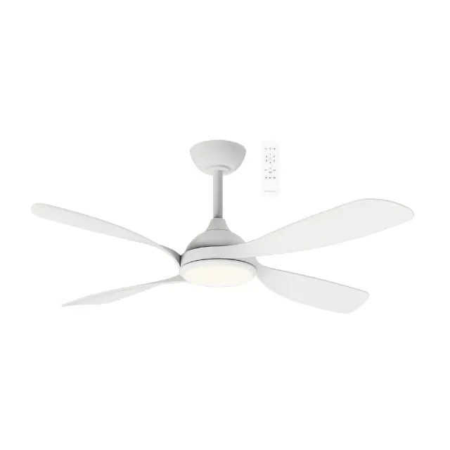 Martec Hampton DC 1320mm Ceiling Fan with LED Light Matt White