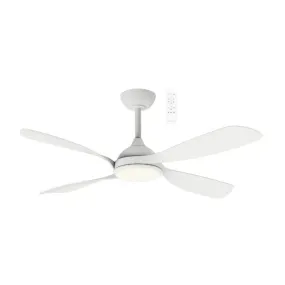 Martec Hampton DC 1320mm Ceiling Fan with LED Light Matt White