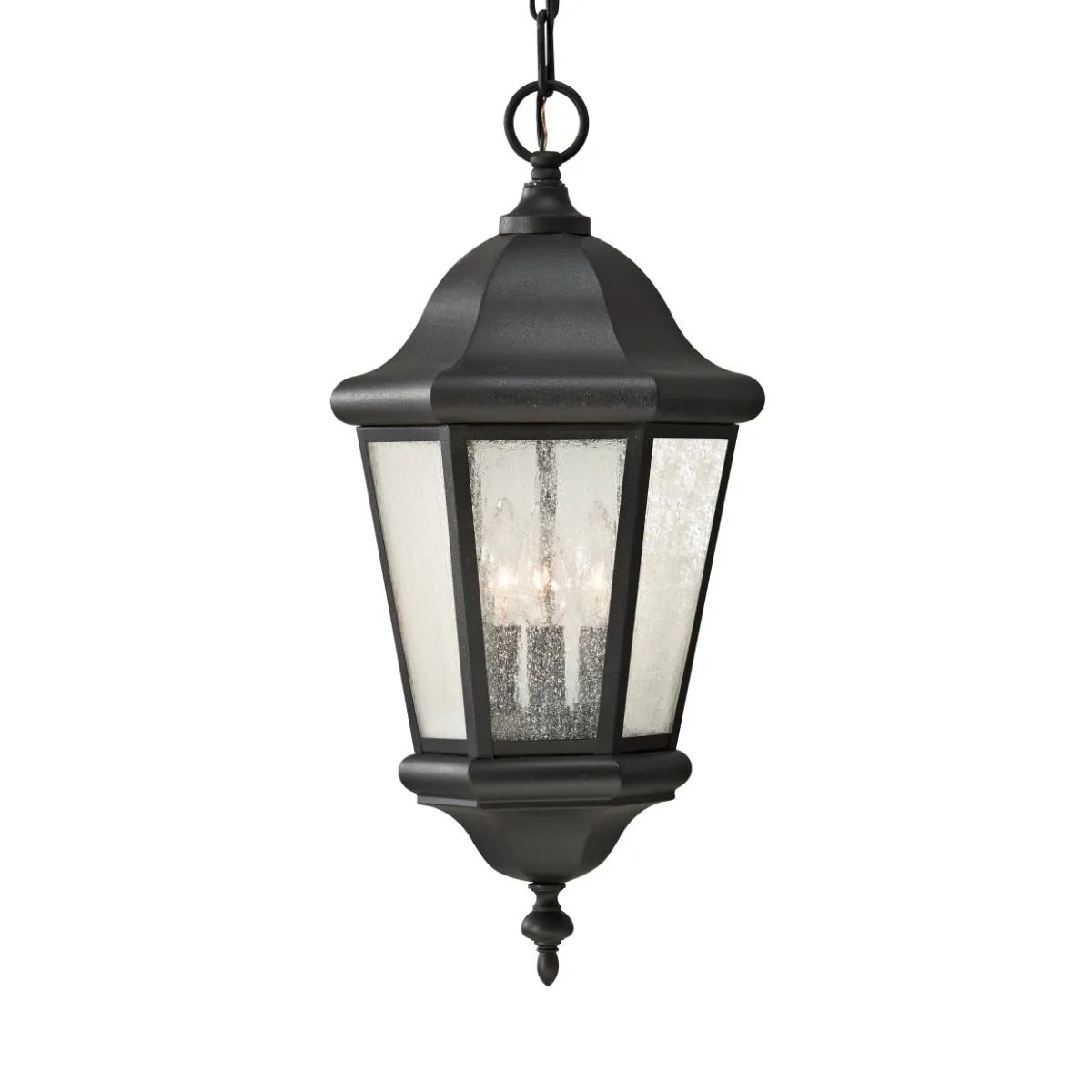 Martinsville 3 lights LED outdoor hanging lantern black finish